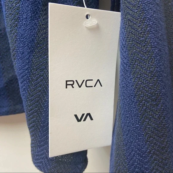 RVCA Vedder Button Up Cropped Flannel shirt Sz L - Picture 4 of 8